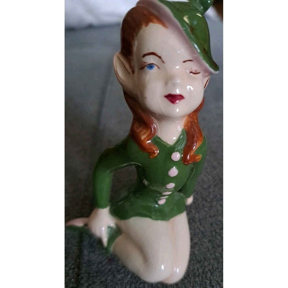 vintage christmas pixie elf figurine 1956